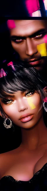 Free dark romance bookmark featuring a Black couple looking forward